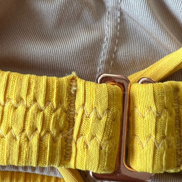 Shade & Shore swim wear summer bikini top yellow small tie front - Picture 6 of 9